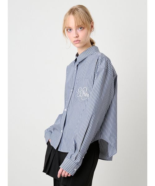 SORIN（ソリン　）の「Embroidered Basic Shirt/エンブロイダード ベーシックシャツ（シャツ/ブラウス・レディース・ライトブルー/ホワイト/ストライプ・38）」の5枚目の写真