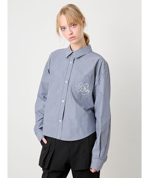 SORIN（ソリン　）の「Embroidered Basic Shirt/エンブロイダード ベーシックシャツ（シャツ/ブラウス・レディース・ライトブルー/ホワイト/ストライプ・38）」の7枚目の写真