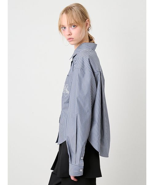 SORIN（ソリン　）の「Embroidered Basic Shirt/エンブロイダード ベーシックシャツ（シャツ/ブラウス・レディース・ライトブルー/ホワイト/ストライプ・38）」の8枚目の写真