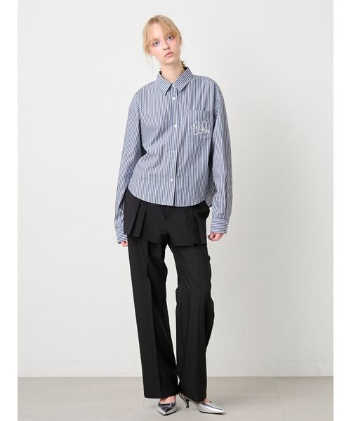 SORIN（ソリン　）の「Embroidered Basic Shirt/エンブロイダード ベーシックシャツ（シャツ/ブラウス・レディース・ライトブルー/ホワイト/ストライプ・38）」の9枚目の写真
