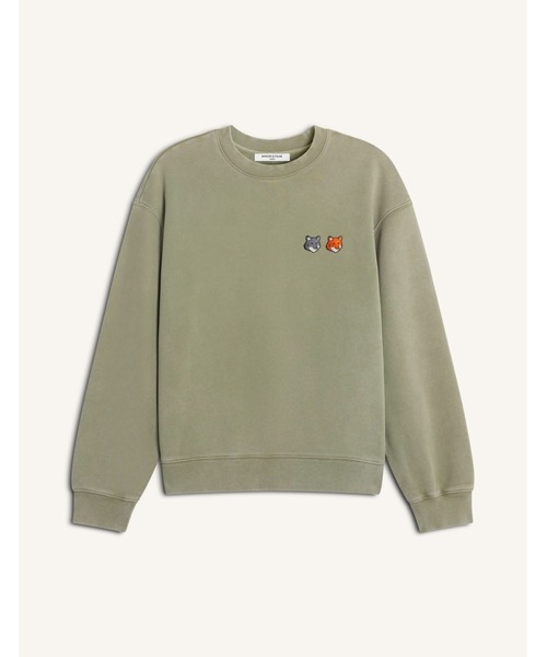 Maison Kitsune(メゾンキツネ)の「DOUBLE FOX HEAD FADED COMFORT SWEATSHIRT(スウェット・メンズ・カーキ・XL/L/M/S/XS)」の2枚目の写真