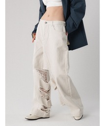 INSIDE RIPPED HOLE COLOR DENIM