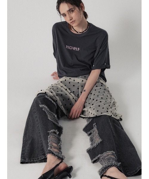 INSIDE RIPPED HOLE COLOR DENIM（デニムパンツ）｜ELCHELE