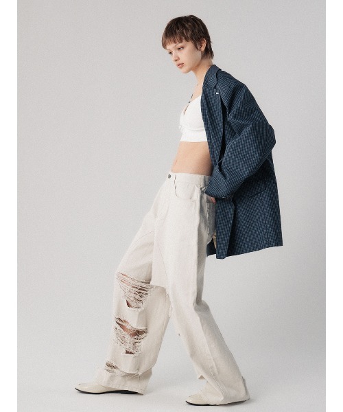 INSIDE RIPPED HOLE COLOR DENIM（デニムパンツ）｜ELCHELE