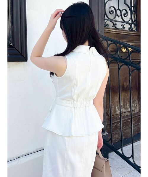 dazzlin（ダズリン）の「ペプラムマーメイドステッチワンピース（ワンピース・レディース・インディゴブルー/オフホワイト/ブルー・MEDIUM/SMALL）」の19枚目の写真