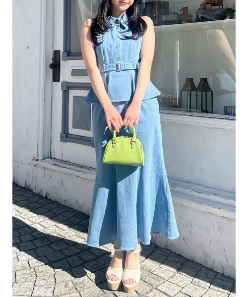 dazzlin（ダズリン）の「ペプラムマーメイドステッチワンピース（ワンピース・レディース・インディゴブルー/オフホワイト/ブルー・MEDIUM/SMALL）」の11枚目の写真