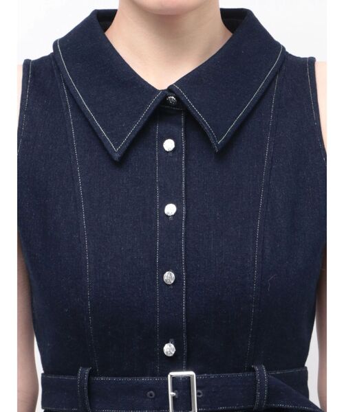 dazzlin（ダズリン）の「ペプラムマーメイドステッチワンピース（ワンピース・レディース・インディゴブルー/オフホワイト/ブルー・MEDIUM/SMALL）」の7枚目の写真