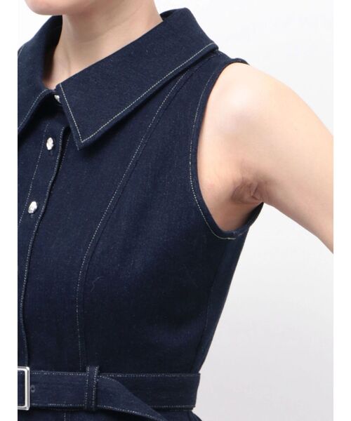 dazzlin（ダズリン）の「ペプラムマーメイドステッチワンピース（ワンピース・レディース・インディゴブルー/オフホワイト/ブルー・MEDIUM/SMALL）」の8枚目の写真