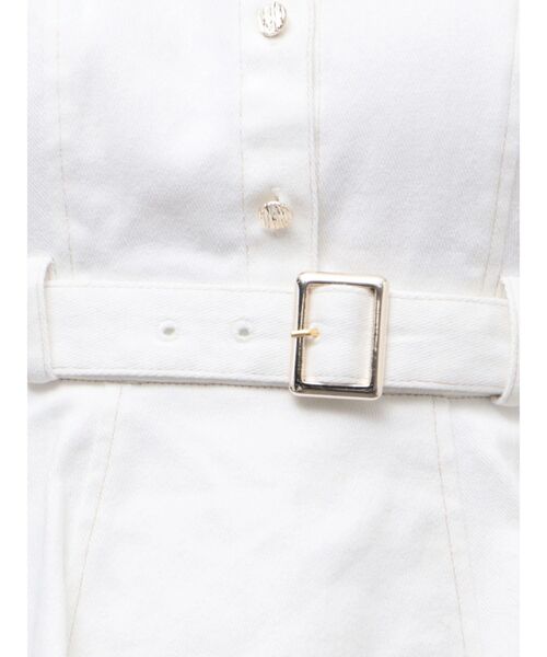 dazzlin（ダズリン）の「ペプラムマーメイドステッチワンピース（ワンピース・レディース・インディゴブルー/オフホワイト/ブルー・MEDIUM/SMALL）」の4枚目の写真