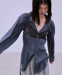 THINGS THAT MATTER | STRIPE PIPING SHIRT ENSEMBLE / ストライプ パイピング シャツ アンサンブル(シャツ/ブラウス)