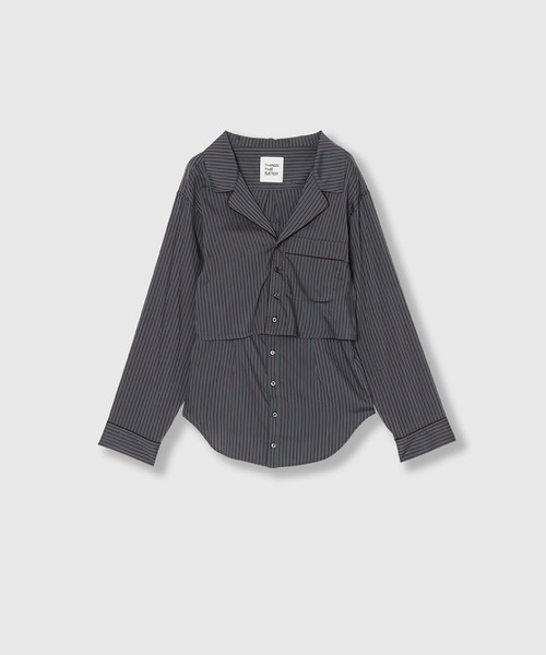 THINGS THAT MATTER（シングス ザット マター）の「STRIPE PIPING SHIRT ENSEMBLE / ストライプ パイピング シャツ アンサンブル（シャツ/ブラウス・レディース・ストライプ・FREE）」の11枚目の写真