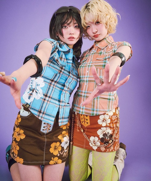 GALFY(ガルフィー)の「GALFY-ロコギャルスカンツ☆彡(スカート・レディース・ブラウン/ピンク・FREE)」の15枚目の写真