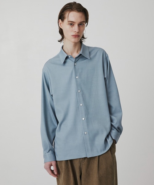UNITED TOKYO（ユナイテッドトウキョウ）の「【接触冷感】スラブシャンブレー デニムシャツ　｜夏服/ウォッシャブル/イージーケア/伸縮性（シャツ/ブラウス・メンズ・ライトグレー/サックスブルー/ネイビー・1/2）」の3枚目の写真
