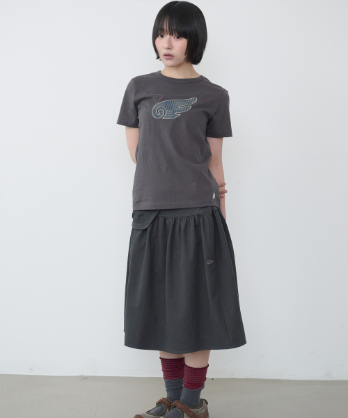 BAUF（バウフ）の「B エンジェル スリムフィット Tシャツ [チャコール]（Tシャツ/カットソー・レディース・その他・FREE）」の4枚目の写真