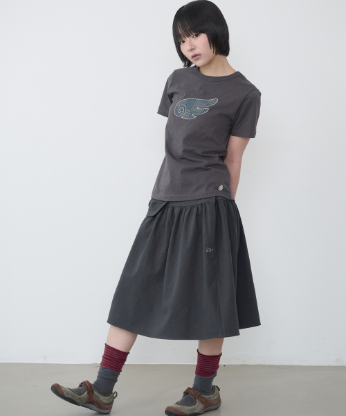 BAUF（バウフ）の「B エンジェル スリムフィット Tシャツ [チャコール]（Tシャツ/カットソー・レディース・その他・FREE）」の5枚目の写真