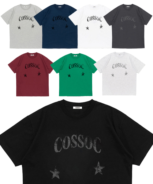 COSO(コソ)の「CCスタースター半袖Tシャツ (8 COLORS)(Tシャツ/カットソー・レディース・ホワイト/ライトグレー/ネイビー/グリーン/バーガンディー/グレー/チャコール/ブラック・SMALL/MEDIUM/LARGE)」の9枚目の写真
