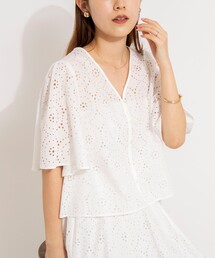 NOLLEY’S | 《セットアップ対応》ウォッシャブルフレアスリーブレースブラウス(シャツ/ブラウス)