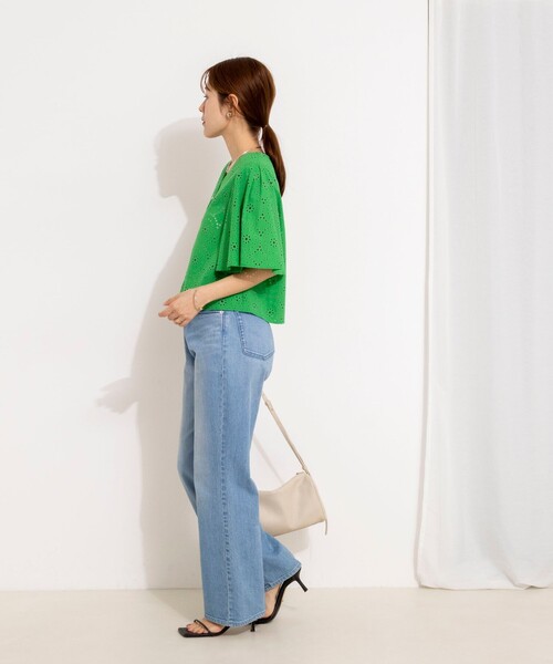 NOLLEY’S（ノーリーズ）の「《セットアップ対応》ウォッシャブルフレアスリーブレースブラウス（シャツ/ブラウス・レディース・グリーン/ホワイト・38）」の12枚目の写真