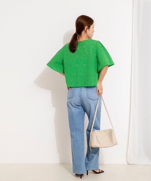 NOLLEY’S（ノーリーズ）の「《セットアップ対応》ウォッシャブルフレアスリーブレースブラウス（シャツ/ブラウス・レディース・グリーン/ホワイト・38）」の13枚目の写真