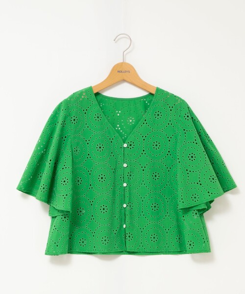 NOLLEY’S（ノーリーズ）の「《セットアップ対応》ウォッシャブルフレアスリーブレースブラウス（シャツ/ブラウス・レディース・グリーン/ホワイト・38）」の20枚目の写真