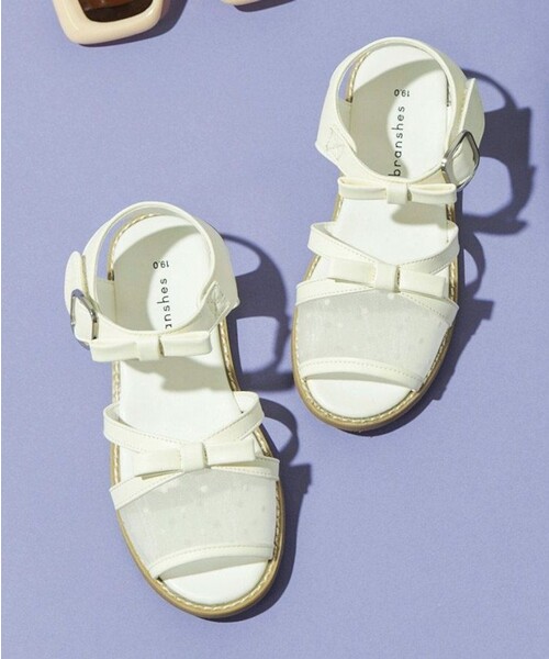 BRANSHES（ブランシェス）の「シアーリボンサンダル（サンダル・キッズ・ブラック/アイボリー・15.0cm/18.0cm/17.0cm/19.0cm/20.0cm/16.0cm）」の3枚目の写真