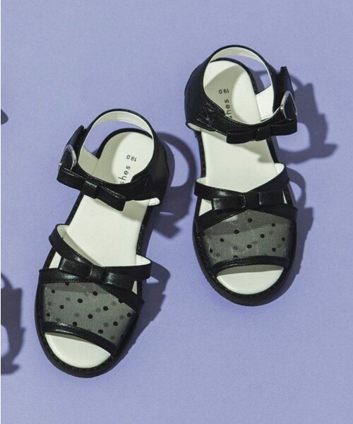 BRANSHES（ブランシェス）の「シアーリボンサンダル（サンダル・キッズ・ブラック/アイボリー・15.0cm/18.0cm/17.0cm/19.0cm/20.0cm/16.0cm）」の10枚目の写真