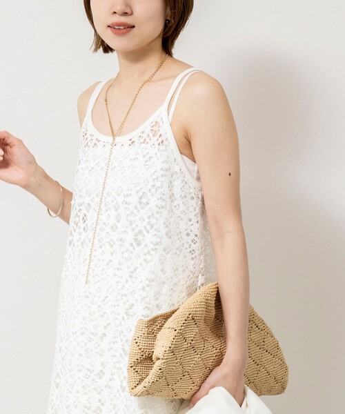 NOLLEY’S Sophi（ノーリーズソフィ）の「ウォッシャブルクロッシェレースキャミワンピース（ワンピース・レディース・ホワイト/ダークブラウン・38）」の19枚目の写真