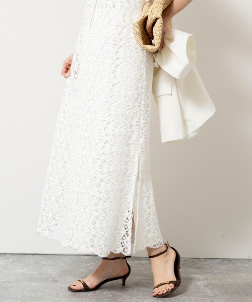 NOLLEY’S Sophi（ノーリーズソフィ）の「ウォッシャブルクロッシェレースキャミワンピース（ワンピース・レディース・ホワイト/ダークブラウン・38）」の20枚目の写真