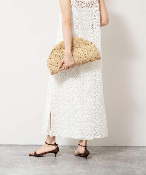 NOLLEY’S Sophi（ノーリーズソフィ）の「ウォッシャブルクロッシェレースキャミワンピース（ワンピース・レディース・ホワイト/ダークブラウン・38）」の21枚目の写真