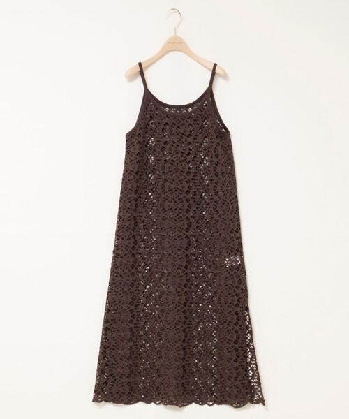 NOLLEY’S Sophi（ノーリーズソフィ）の「ウォッシャブルクロッシェレースキャミワンピース（ワンピース・レディース・ホワイト/ダークブラウン・38）」の22枚目の写真