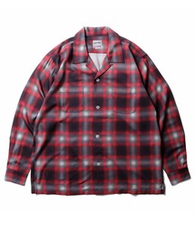 【7色展開】HOUSTON ヒューストン OMBRE CHECK L/S SHIRT オンブレ チェックシャツ 長袖シャツ オープンカラーシャツ