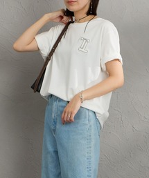 [TATRAS/タトラス] CEFEO フェイクレザーワッペンロゴ ショートスリーブTシャツ