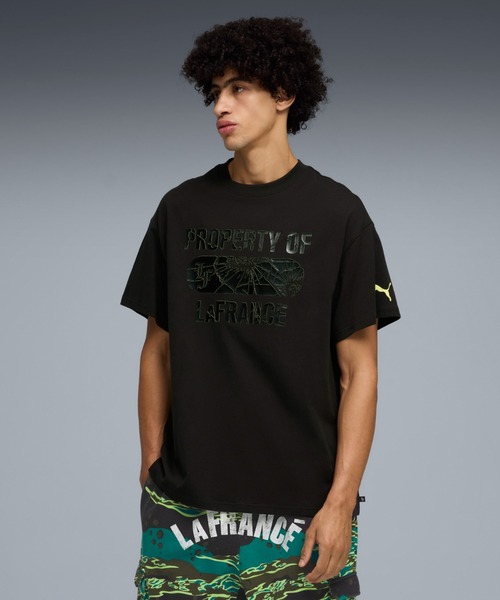 PUMA(プーマ)の「PUMA プーマ ユニセックス バスケットボール LA FRANCE サプライ 半袖 Tシャツ(Tシャツ/カットソー・メンズ・ブラック/イエロー・LARGE/MEDIUM/X-SMALL/SMALL/X-LARGE)」の2枚目の写真