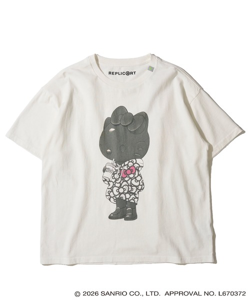 ADPOSION(アドポーション)の「【HELLO KITTY / ハローキティ】ハローキティ ブラックTシャツ(Tシャツ/カットソー・レディース・グレー系1/ホワイト系1/ホワイト系2/グレー系2・MEDIUM/LARGE/X-LARGE)」の15枚目の写真