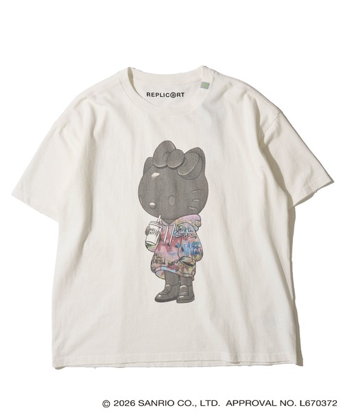ADPOSION(アドポーション)の「【HELLO KITTY / ハローキティ】ハローキティ ブラックTシャツ(Tシャツ/カットソー・レディース・グレー系1/ホワイト系1/ホワイト系2/グレー系2・MEDIUM/LARGE/X-LARGE)」の13枚目の写真