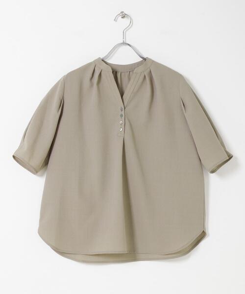 URBAN RESEARCH ROSSO WOMEN（アーバンリサーチ　ロッソ）の「『UR TECH DRYLUXE』 デザインスリーブブラウス（シャツ/ブラウス・レディース・ブルー系その他/モカ/ネイビー・FREE）」の5枚目の写真