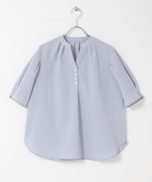 URBAN RESEARCH ROSSO WOMEN（アーバンリサーチ　ロッソ）の「『UR TECH DRYLUXE』 デザインスリーブブラウス（シャツ/ブラウス・レディース・ブルー系その他/モカ/ネイビー・FREE）」の10枚目の写真