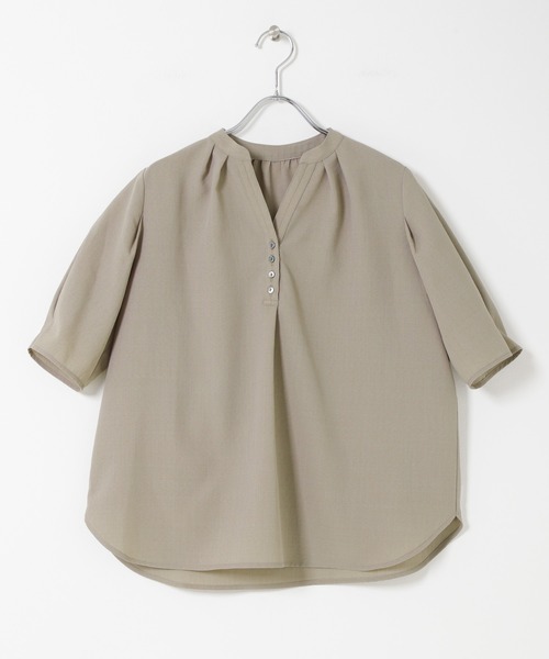 URBAN RESEARCH ROSSO WOMEN（アーバンリサーチ　ロッソ）の「『UR TECH DRYLUXE』 デザインスリーブブラウス（シャツ/ブラウス・レディース・ブルー系その他/モカ/ネイビー・FREE）」の20枚目の写真