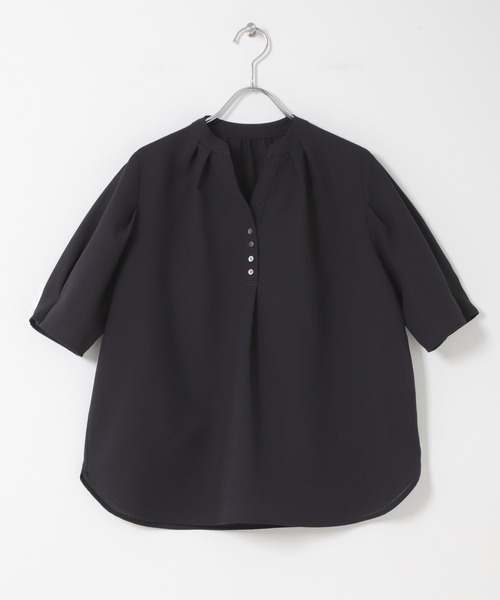 URBAN RESEARCH ROSSO WOMEN（アーバンリサーチ　ロッソ）の「『UR TECH DRYLUXE』 デザインスリーブブラウス（シャツ/ブラウス・レディース・ブルー系その他/モカ/ネイビー・FREE）」の22枚目の写真