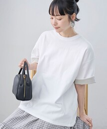 袖裏配色 ロゴ刺繍Tシャツ