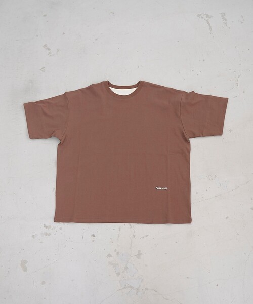 coen(コーエン)の「袖裏配色 ロゴ刺繍Tシャツ(Tシャツ/カットソー・レディース・ピンク/ブラウン/オフホワイト/ダークグレー・L/M)」の17枚目の写真