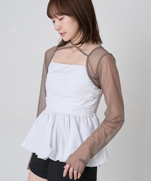 セール】[mline]チュールボレロ（Tシャツ/カットソー）｜mline