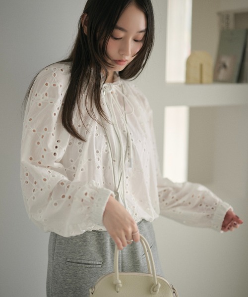 LAULEN(ローレン)の「cotton lace gather zip blouson /コットンレースギャザージップブルゾン(ブルゾン・レディース・ホワイト・FREE)」の17枚目の写真