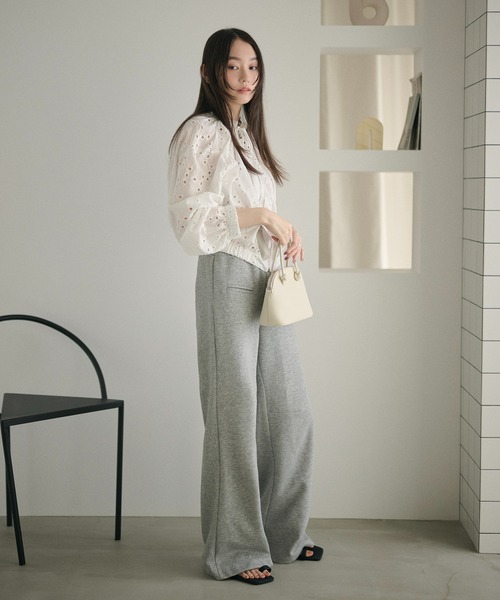 LAULEN(ローレン)の「cotton lace gather zip blouson /コットンレースギャザージップブルゾン(ブルゾン・レディース・ホワイト・FREE)」の7枚目の写真