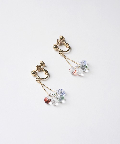 HARIO Lampwork Factory(ハリオランプワークファクトリー)の「イイダ傘店 イヤリング ブルーベリー(イヤリング・レディース・クリア・FREE)」の2枚目の写真