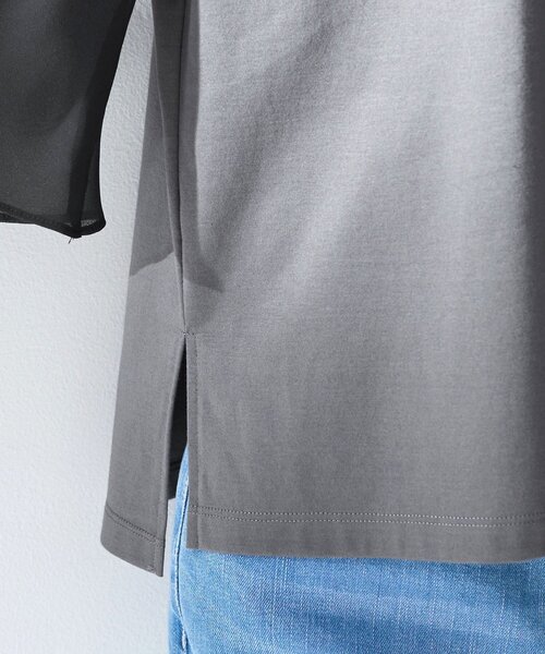 UNTITLED(アンタイトル)の「【洗える/華奢見え】袖シアープルオーバー(Tシャツ/カットソー・レディース・チャコールグレー/グリーン/オフホワイト/ブラック・02/00/50/48/44/04)」の6枚目の写真