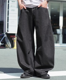 コクーンシルエット バレルレッグデニムパンツ