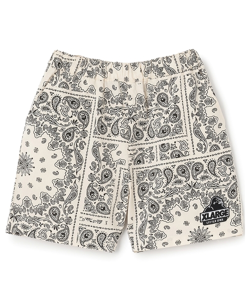 XLARGE KIDS(エクストララージキッズ)の「バンダナ総柄 パナマ織ショートパンツ(その他パンツ・キッズ・オフホワイト/ブラック・100cm/110cm/130cm/140cm/120cm/90cm)」の2枚目の写真