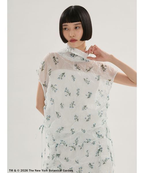 emmi（エミ）の「【emmi×NYBG】フラワーワッシャーブラウス【セットアップ対応】/ハンドウォッシャブル（シャツ/ブラウス・レディース・オフホワイト/イエロー・F）」の15枚目の写真