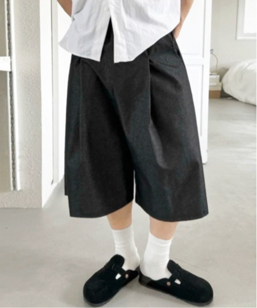 NOWLE(ノウル)の「【NOWLE】バギーシルエット ワイド クロップド イージー デニムパンツ(デニムパンツ・メンズ・ダークグレー・LARGE/X-LARGE/MEDIUM)」の1枚目の写真